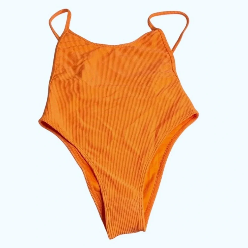 Frankies Bikinis Mallory One‎ Piece Swimsuit in Citrus Orange Size Small